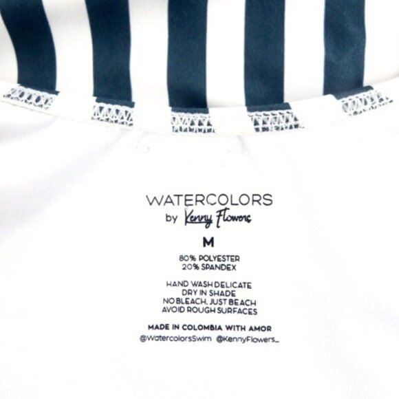 NEW! Kenny Flowers The Hamptons Navy Striped One Piece Swimsuit SZ M - Picture 10 of 11